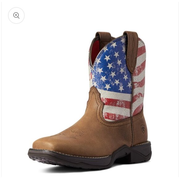Women’s Ariat Anthem Shortie II H2O Boots Brown Crackle Leather Waterproof Weste - Picture 1 of 9